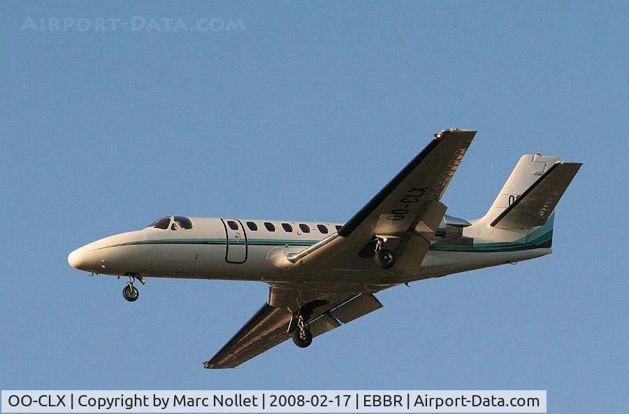 OO-CLX, 1999 Cessna 560 Citation Ultra C/N 560-0537, Landing at Brussels Airport