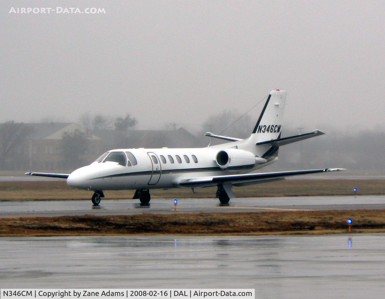 N346CM, 2008 Learjet Inc 45 C/N 2098, In the rain at Love Field, Dallas, TX