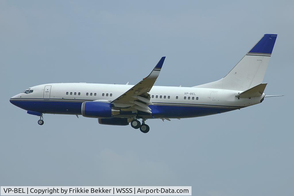 VP-BEL, 1999 Boeing 737-74T BBJ C/N 29139, VP-BEL seen here on final