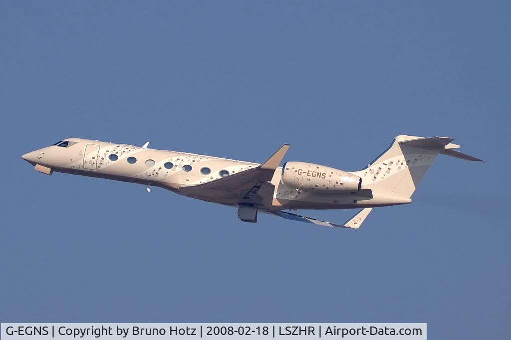 G-EGNS, 2008 Gulfstream Aerospace GV-SP (G550) C/N 5167, After the start of Airport Zurich Unique