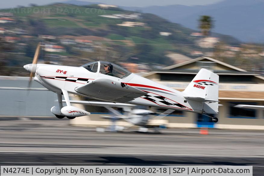 N4274E, 1999 Vans RV-6 C/N 24883, RV6