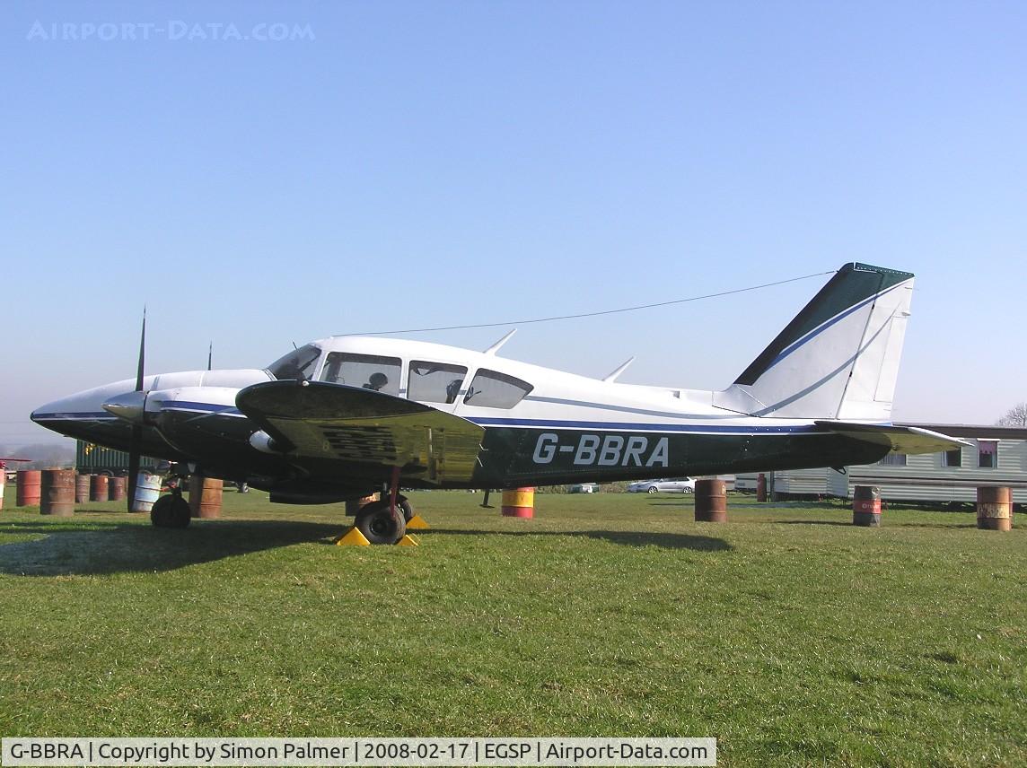 G-BBRA, 1973 Piper PA-23-250 Aztec E C/N 27-7305197, Aztec 250 parked at Sibson