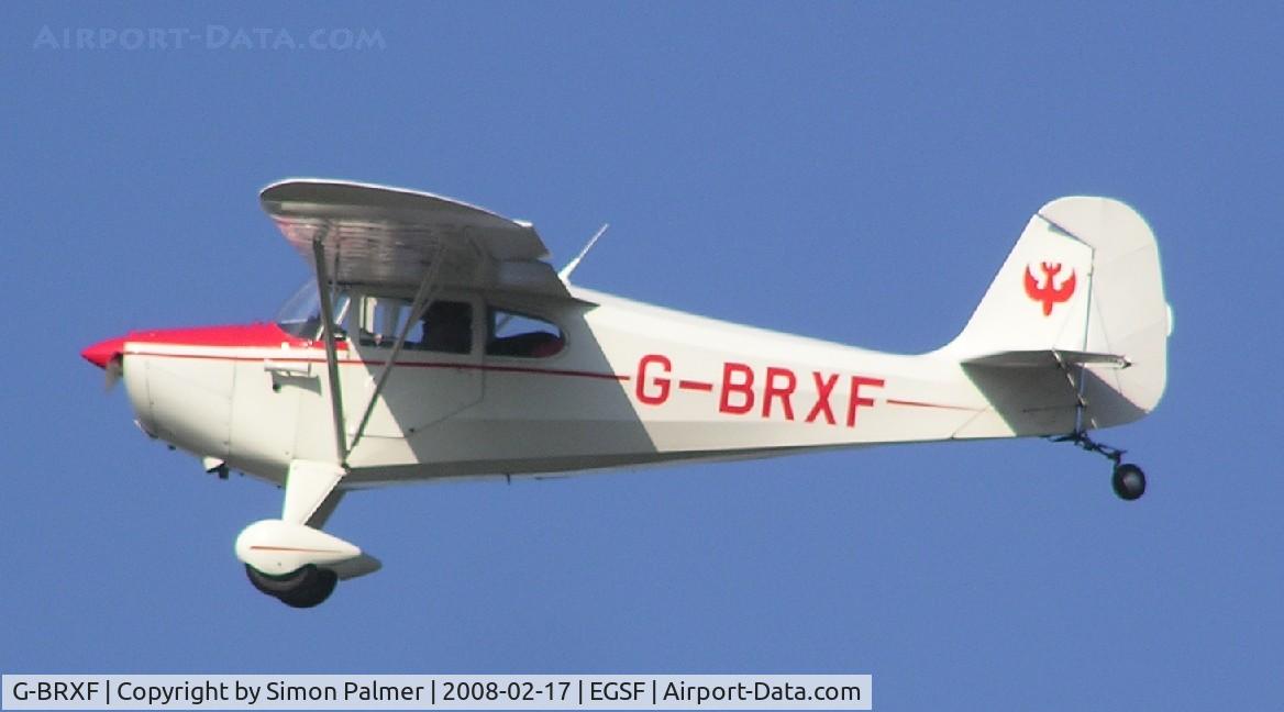 G-BRXF, 1946 Aeronca 11AC Chief C/N 11AC-1033, Aeronca 11AC arriving at Conington