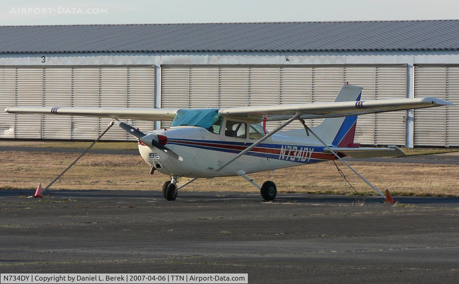 N734DY, 1977 Cessna 172N C/N 17268785, A sharp-looking corporate Skyhawk rests at TTN.