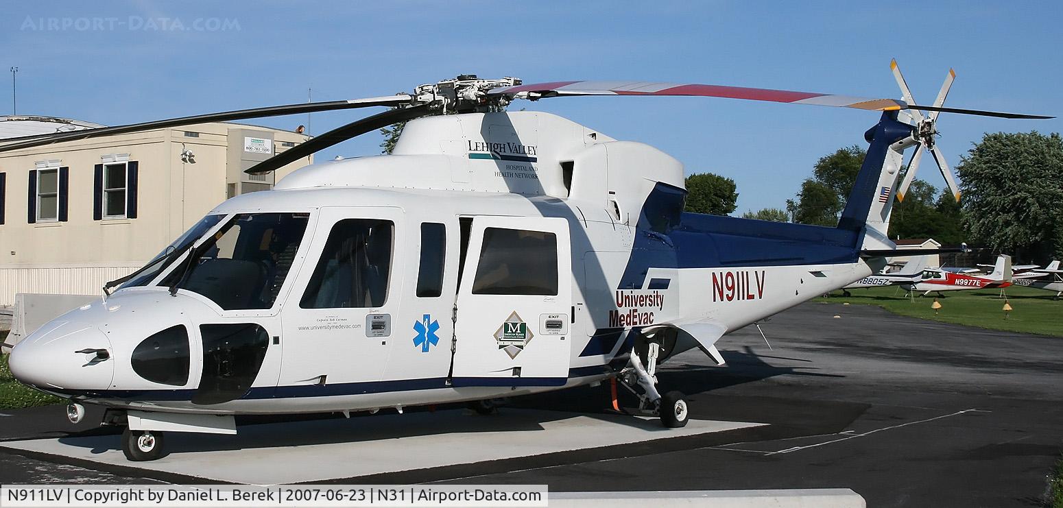 N911LV, Sikorsky S-76A C/N 760281, Spit and polish!  The Lehigh Valley Medical Center MedEvac S-76 awaits the call to help.