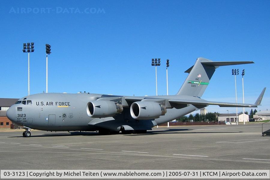 03-3123, 2003 Boeing C-17A Globemaster III C/N P-123, 62nd Airlift Wing