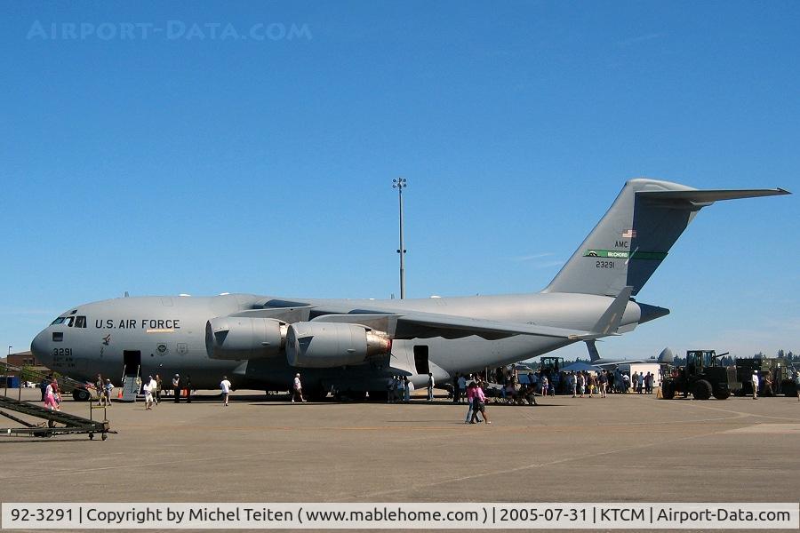 92-3291, 1992 McDonnell Douglas C-17A Globemaster III C/N P-11, 62nd Airlift Wing