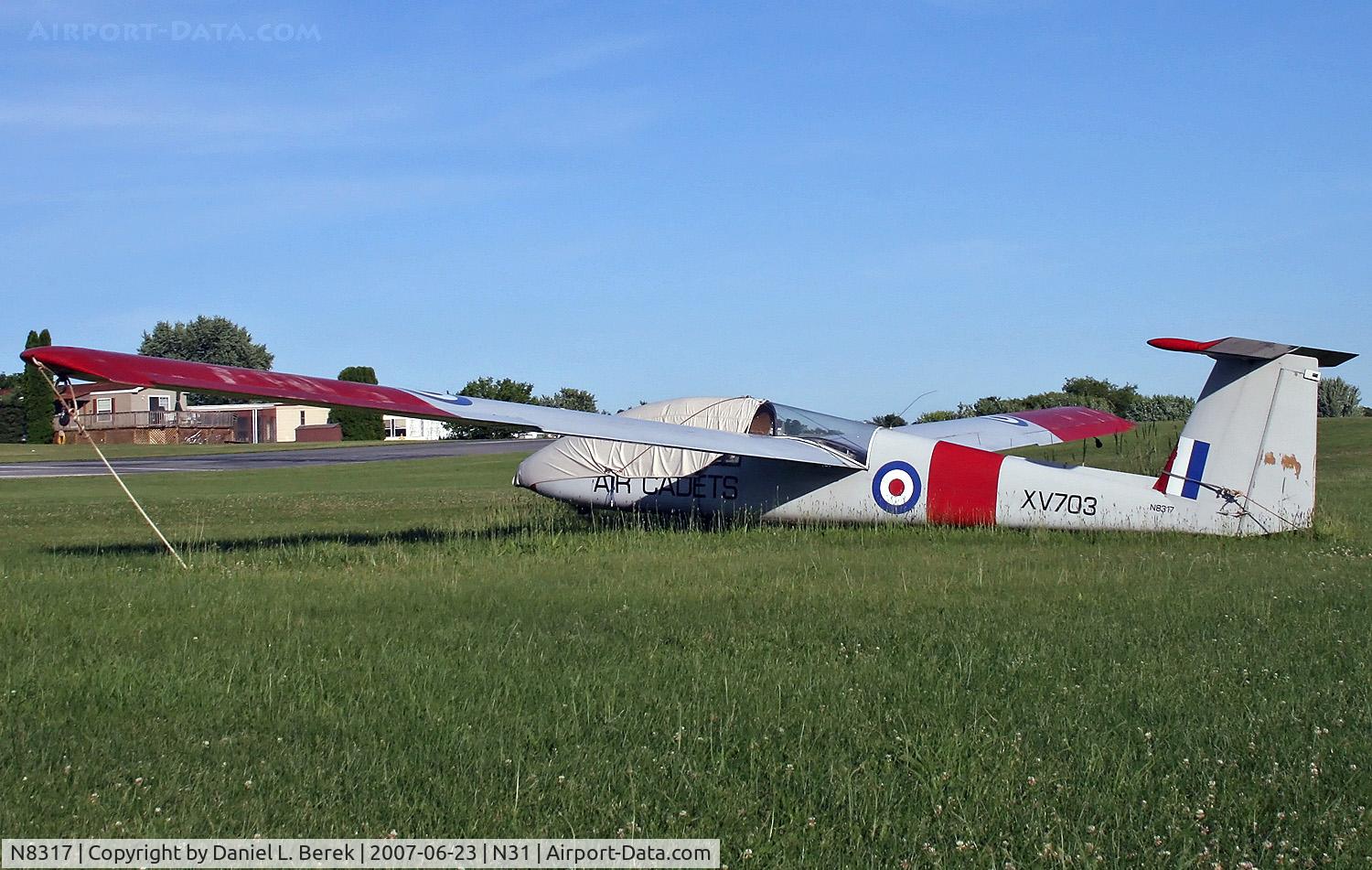 N8317, 1969 Slingsby T-53B C/N 1703, I was happy to discover this cool-looking 1969 glider in RAF markings.