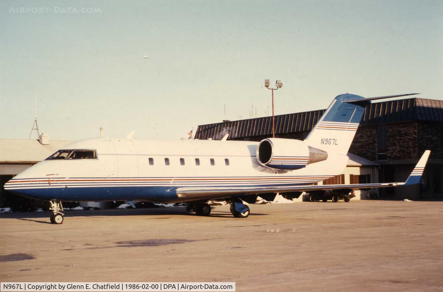 N967L, 1984 Canadair Challenger 601 (CL-600-2A12) C/N 3023, Photo taken for aircraft recognition training.  Ex-N967L, Frito-Lays' Challenger 600
