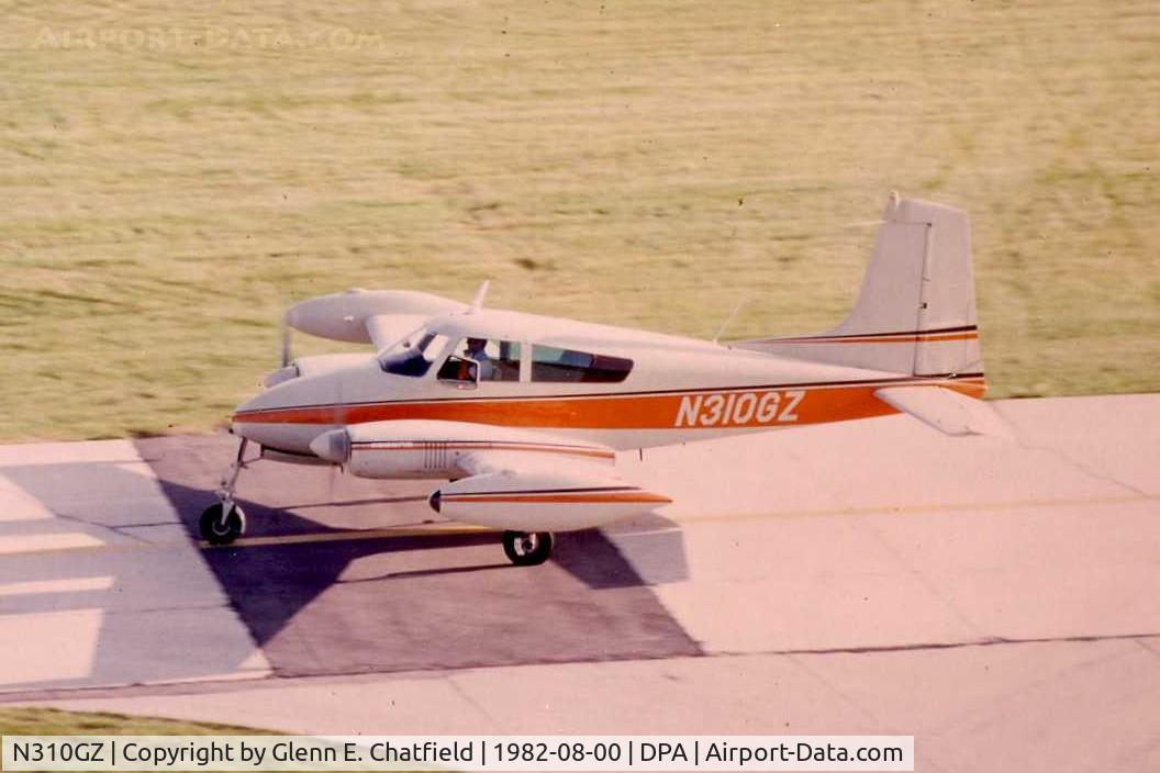 N310GZ, 1959 Cessna 310C C/N Not found N310GZ, Photo taken for aircraft recognition training.  C310 taxiing by the control tower