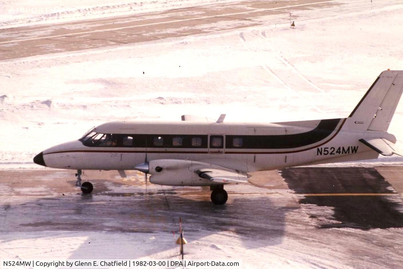 N524MW, 1979 Embraer EMB-110P2 Bandeirante C/N 110229, Photo taken for aircraft recognition training. Embraer E110, c/n 110229, became HS-SKL, later written off