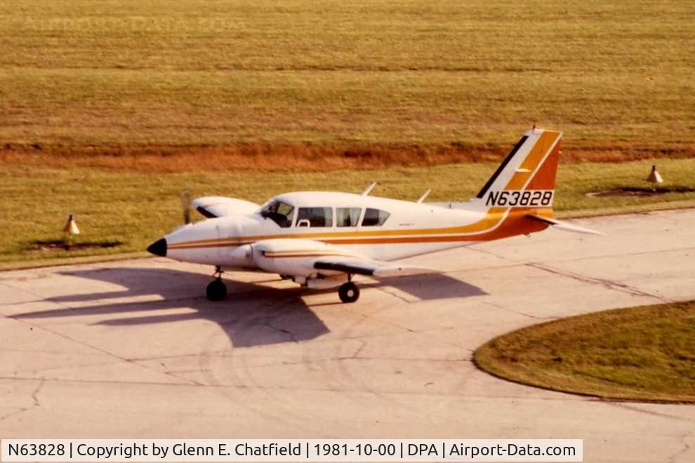 N63828, Piper PA-23-250 Aztec C/N 27-4655, Photo taken for aircraft recognition training.  Ex-N63828, Piper Aztec