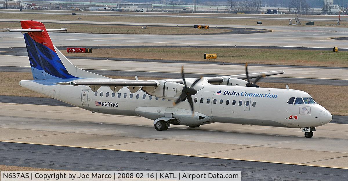 N637AS, 1993 ATR 72-212 C/N 383, @ATL