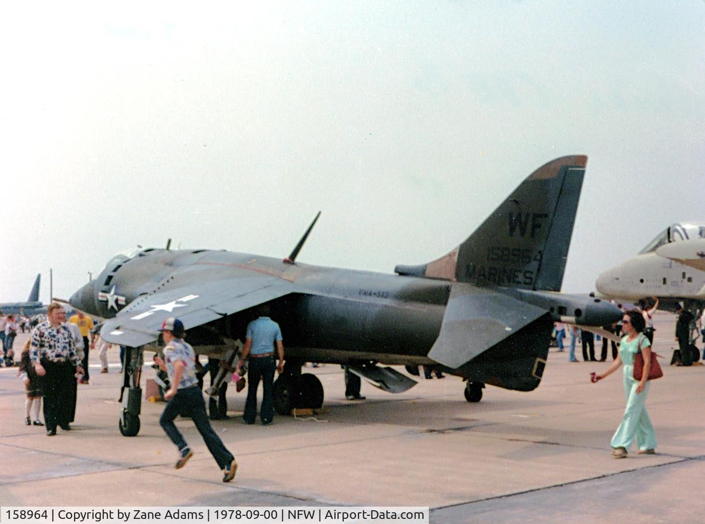 158964, Hawker Siddeley AV-8A Harrier C/N 712125, At Carswell Air Force Base 1978 Airshow - This aircraft has been reportedly scrapped at AMARC