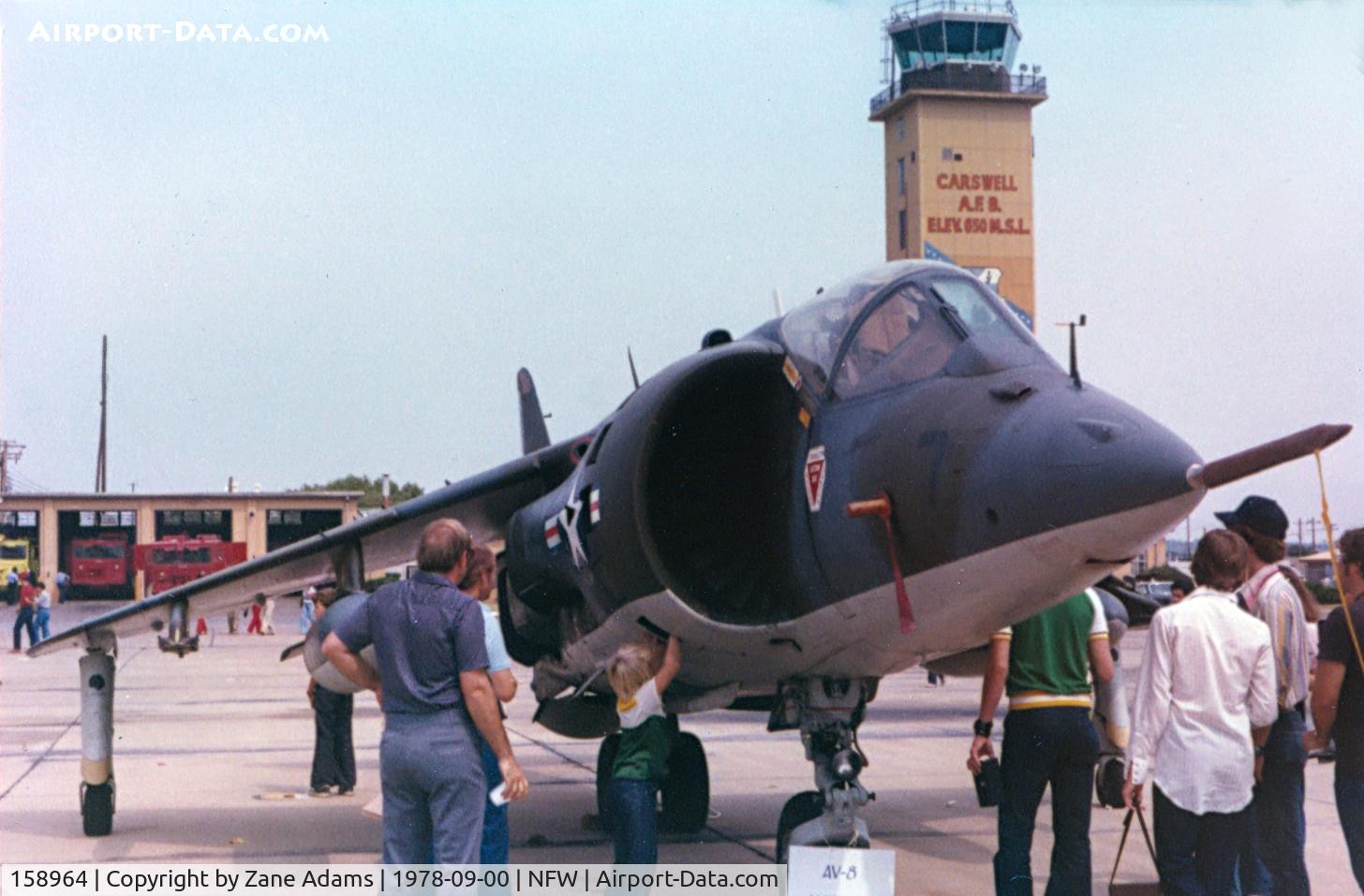 158964, Hawker Siddeley AV-8A Harrier C/N 712125, At Carswell Air Force Base 1978 Airshow - This aircraft has been reportedly scrapped at AMARC
