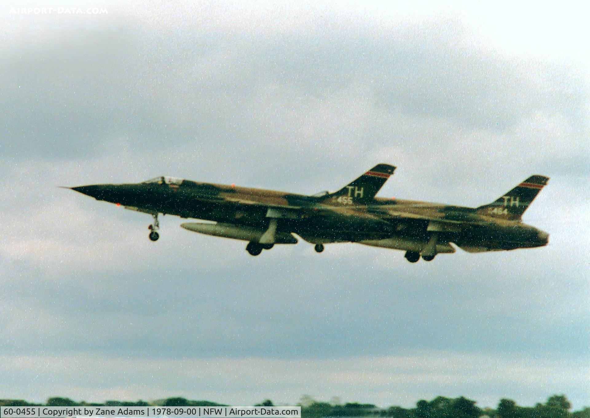 60-0455, 1960 Republic F-105D Thunderchief C/N D143, At Carswell Air Force Base 1978 Airshow - This aircraft has been reported on display