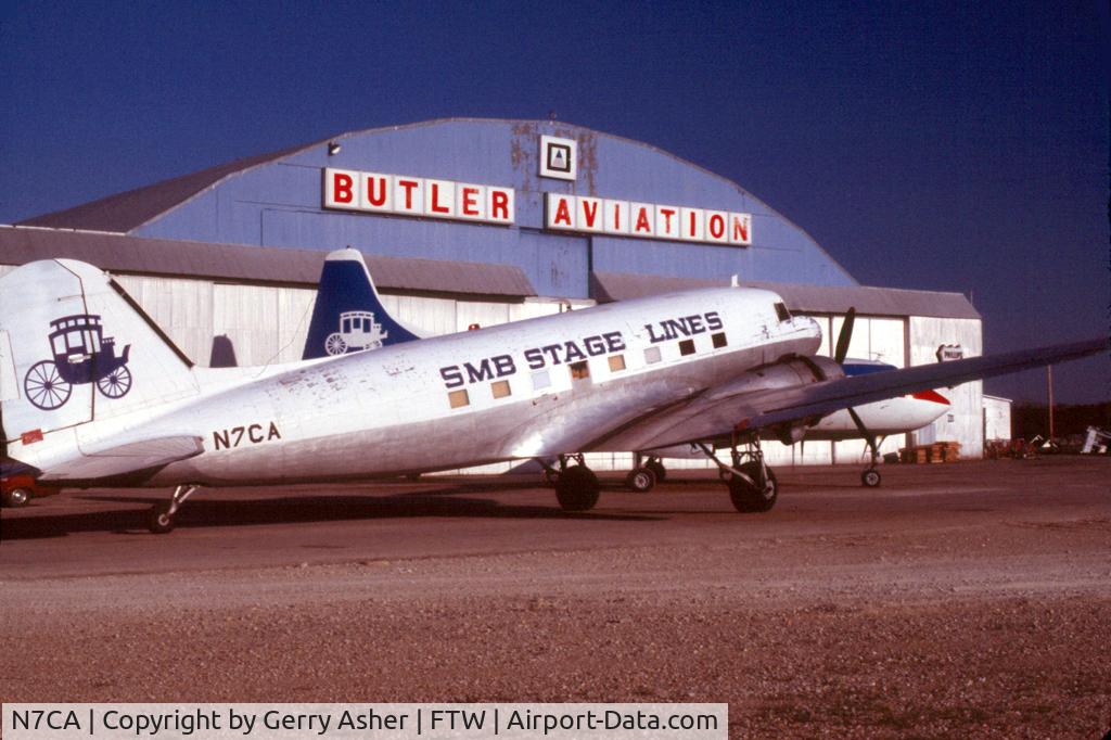 N7CA, 1945 Douglas DC3C C/N 26562, SMB's overhaul hangar at Meacham Field in the spring of '79