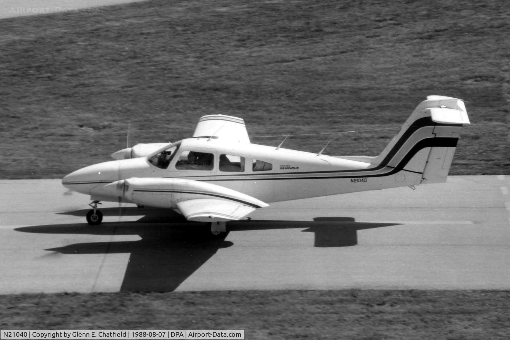 N21040, 1978 Piper PA-44-180 Seminole C/N 44-7995037, Photo taken for aircraft recognition training.  Piper Seminole