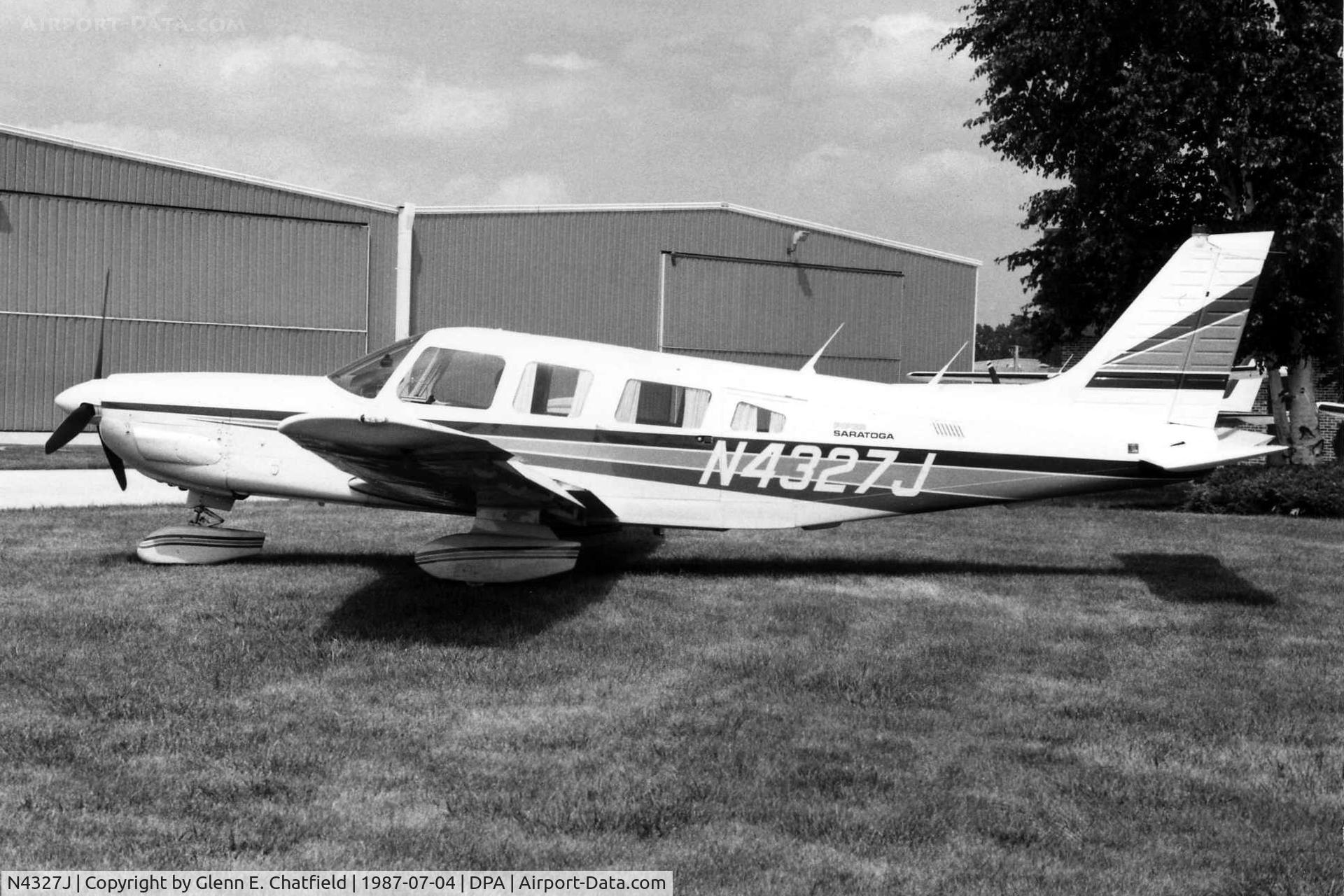 N4327J, 1983 Piper PA-32-301 Saratoga C/N 32-8406001, Photo taken for aircraft recognition training.