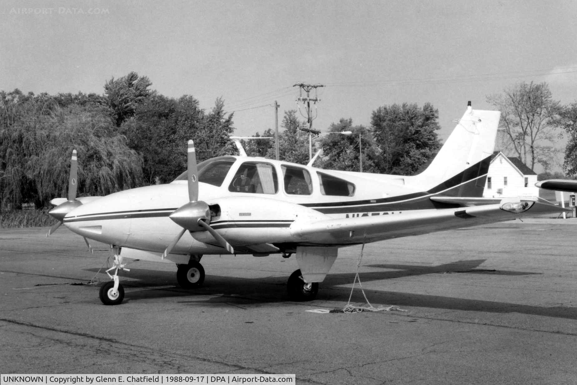 UNKNOWN, , Photo taken for aircraft recognition training.  Beech Baron 55 parked at the west tower tie down.