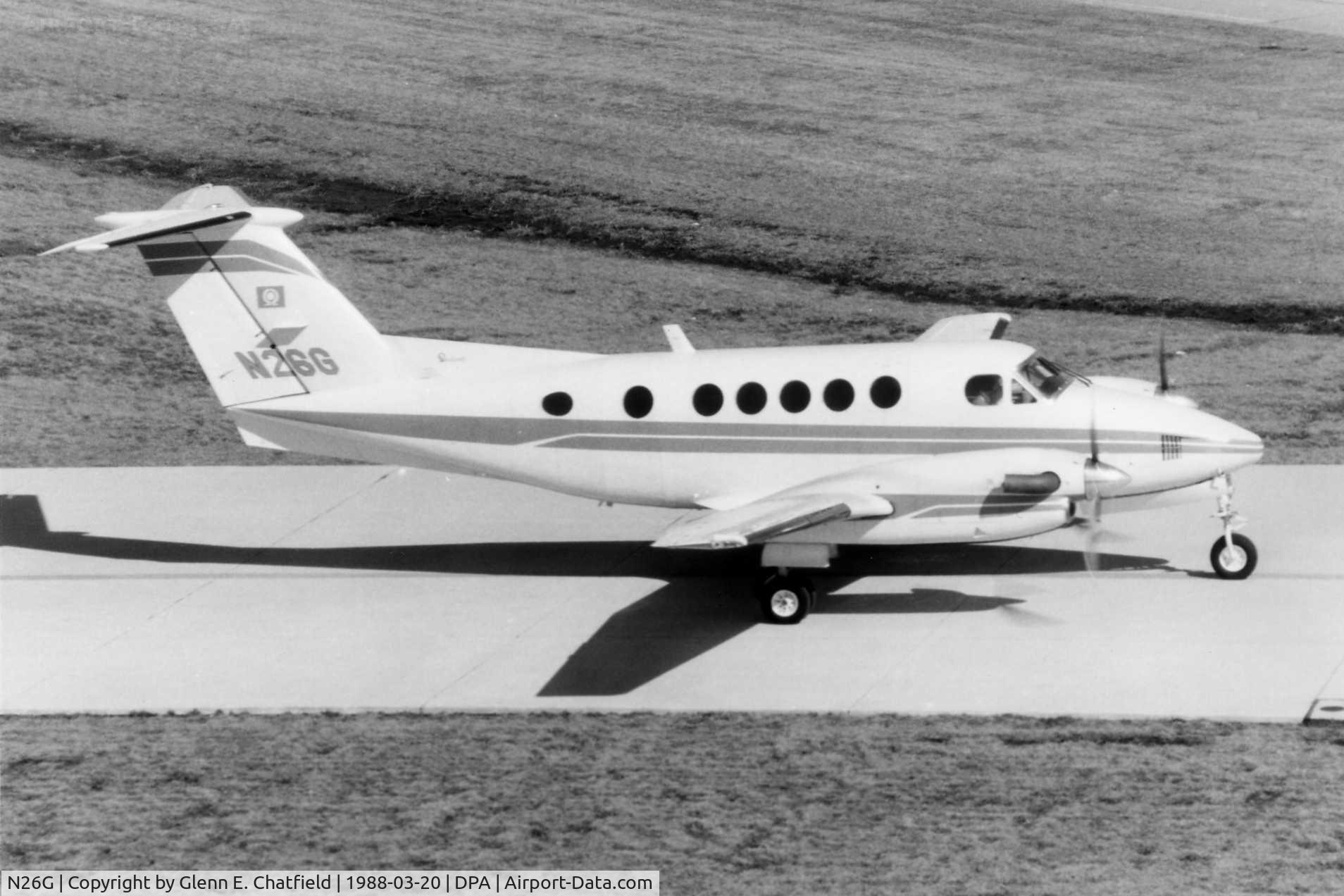 N26G, 1980 Beech 200 Super King Air C/N BB-787, Photo taken for aircraft recognition training. King Air B200