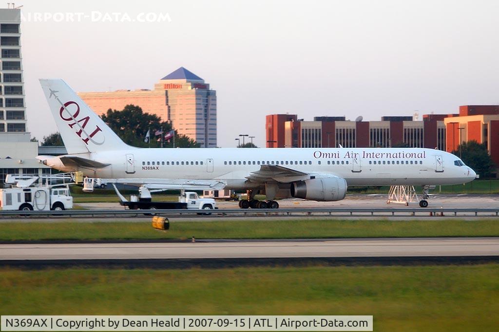 N369AX, 1996 Boeing 757-28A C/N 28161, Omni Air International N369AX parked on the ramp at Hartsfield-Jackson Atlanta Int'l (KATL).