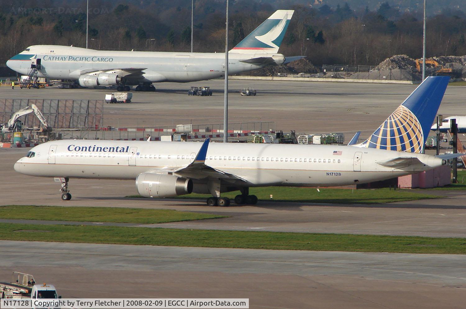 N17128, 1998 Boeing 757-224 C/N 27567, Continental B757s have been fitted with winglets - seen at Manchester UK in Feb 2008