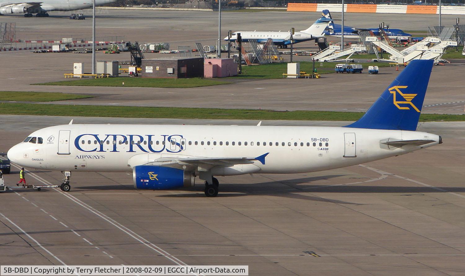 5B-DBD, 1992 Airbus A320-231 C/N 316, Cyprus Airways A320s are regular visitors to Manchester