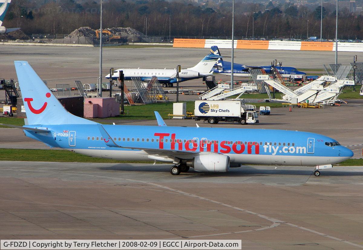 G-FDZD, 2007 Boeing 737-8K5 C/N 35132, Thomson B737-800 series operating Holiday Charters out of Manchester in Feb 2008