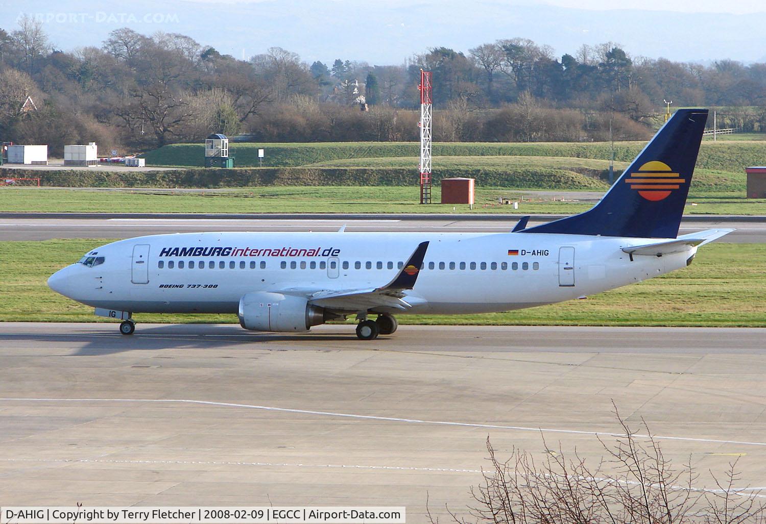 D-AHIG, 1987 Boeing 737-33A C/N 23827, Hamburg International B737 visited Manchester in Feb 2008