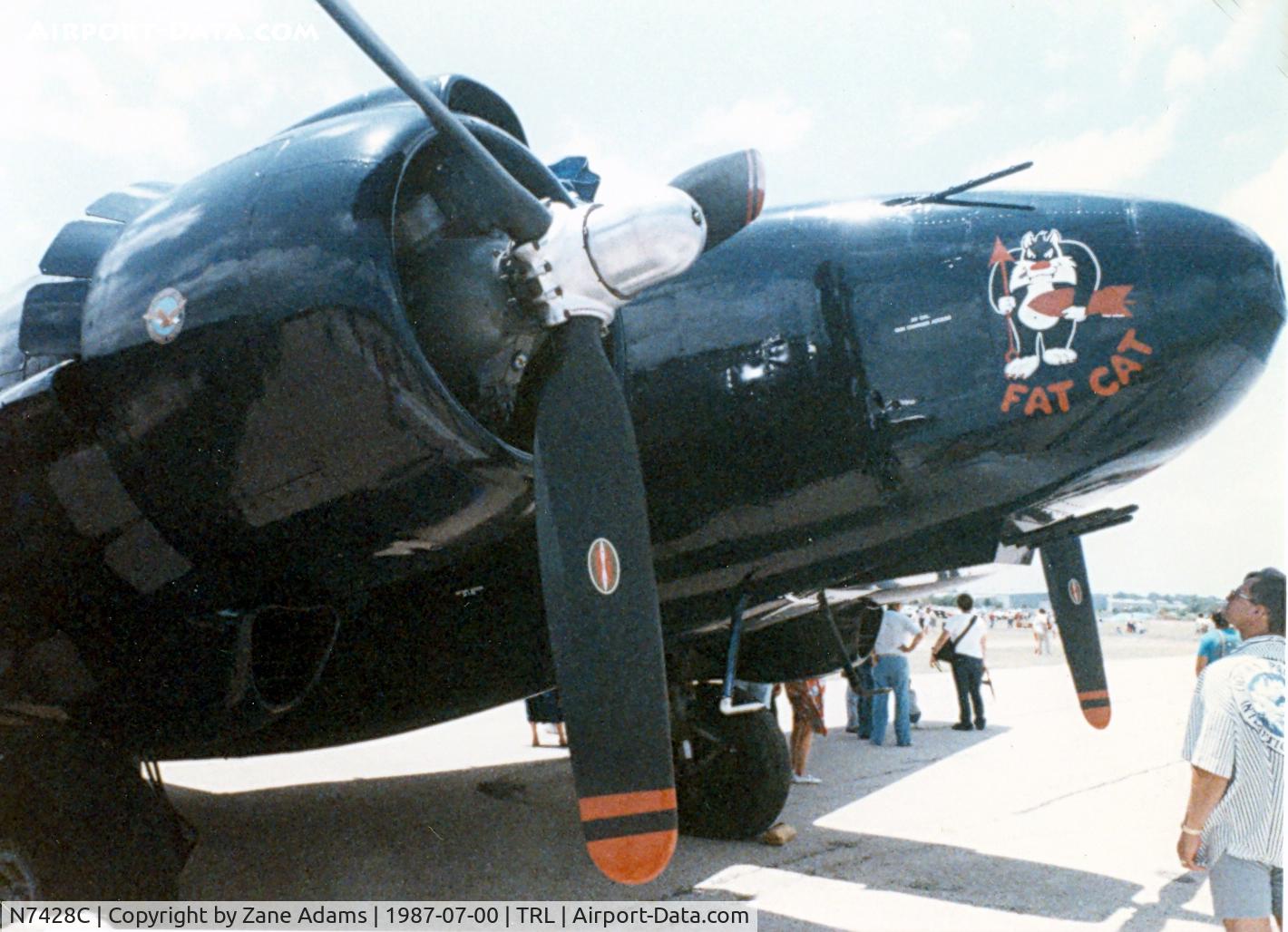 N7428C, Lockheed PV-2 Harpoon C/N 15-1228, This aircraft was destroyed in a ground fire at Conroe, TX - 9/16/1990
