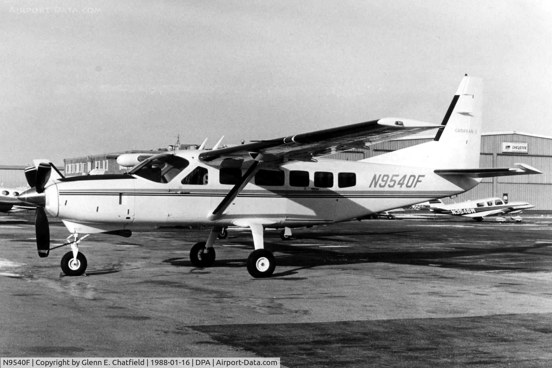 N9540F, Cessna 208 Caravan 1 C/N 20800093, Photo taken for aircraft recognition training.
