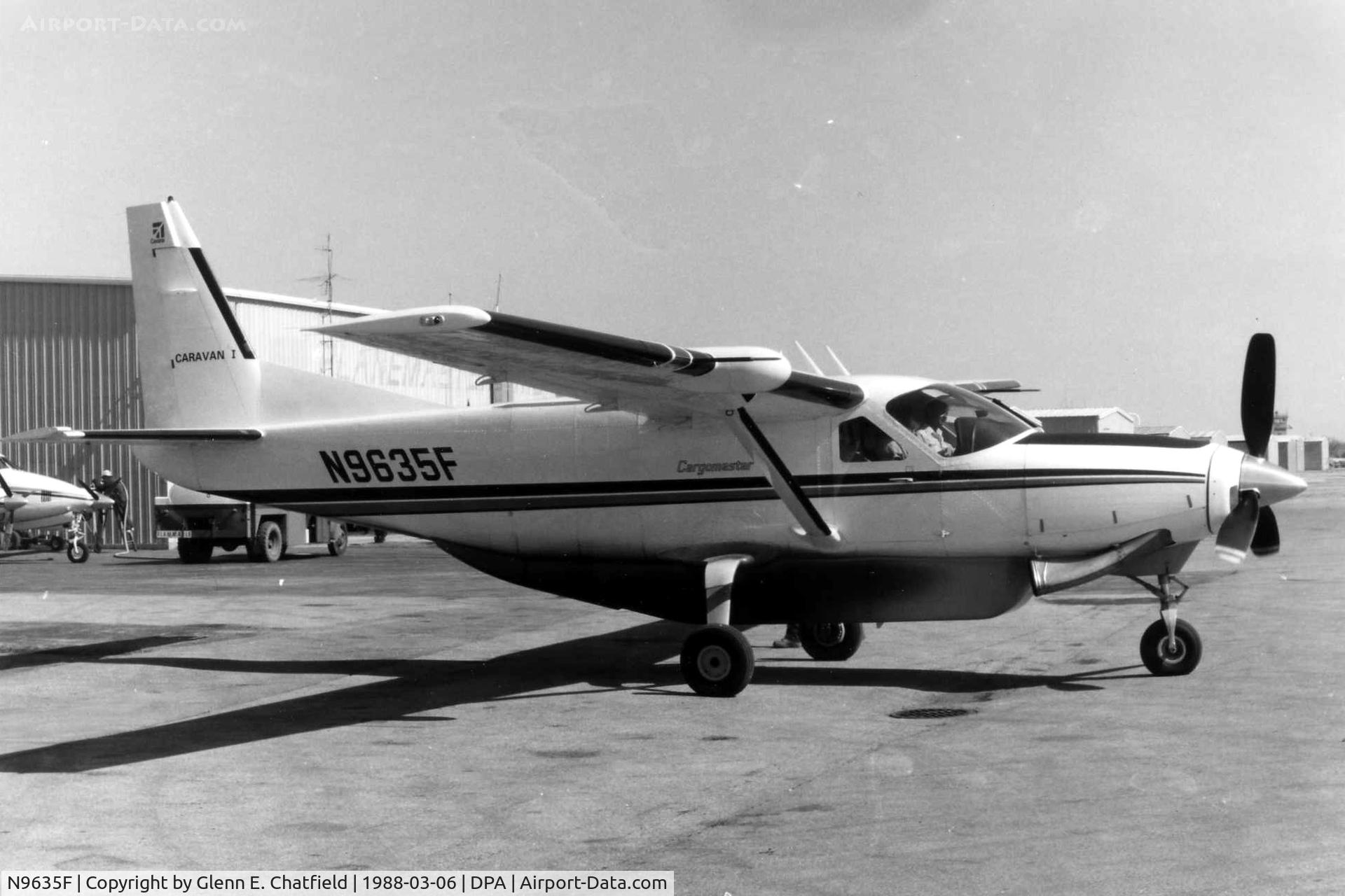 N9635F, 1987 Cessna 208A Cargomaster C/N 208-00119, Photo taken for aircraft recognition training.  Cessna 208 Caravan Cargomaster at Planemasters
