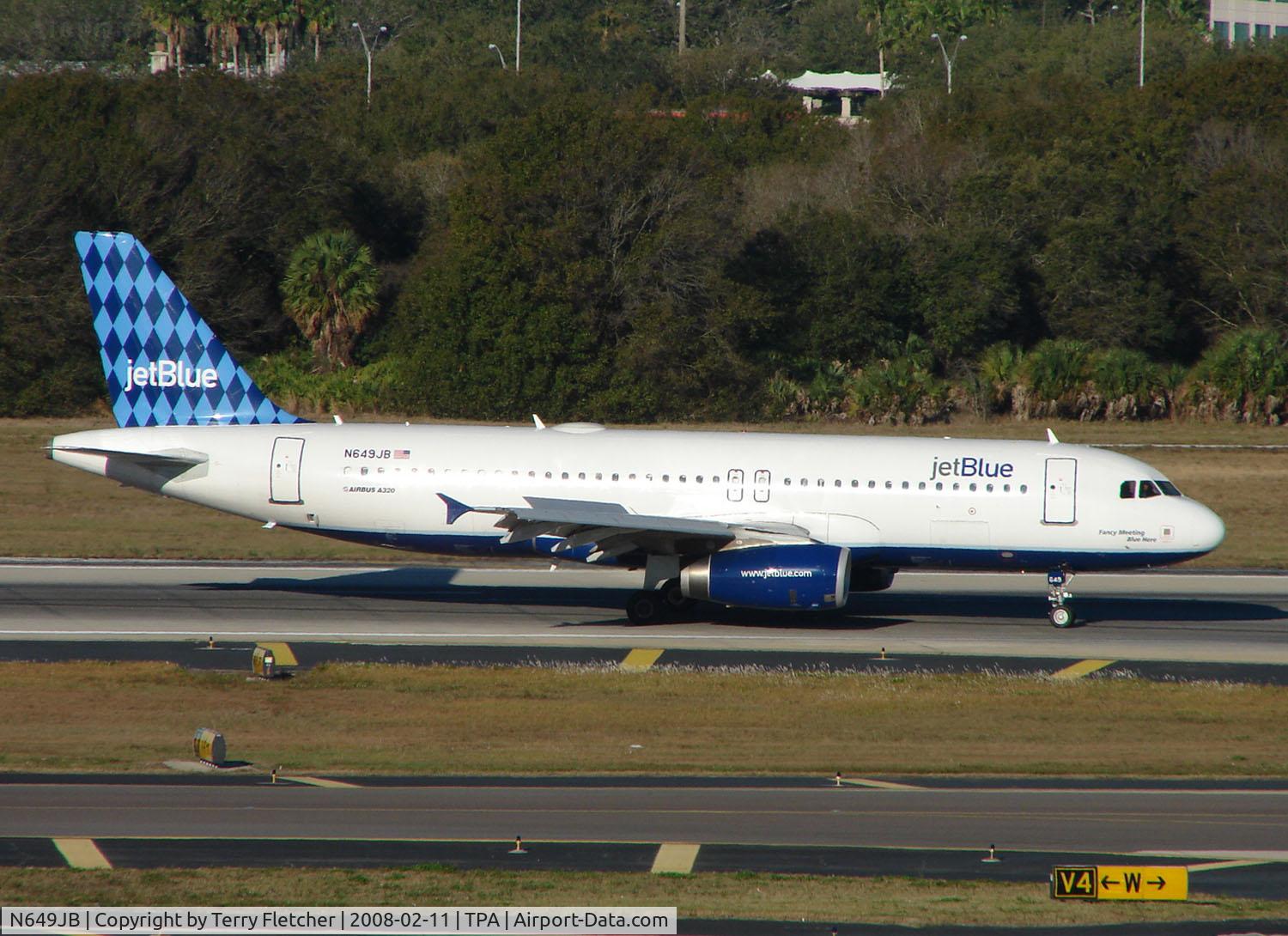 N649JB, 2006 Airbus A320-232 C/N 2977, Jetblue A320 is an early morning arrival into Tampa