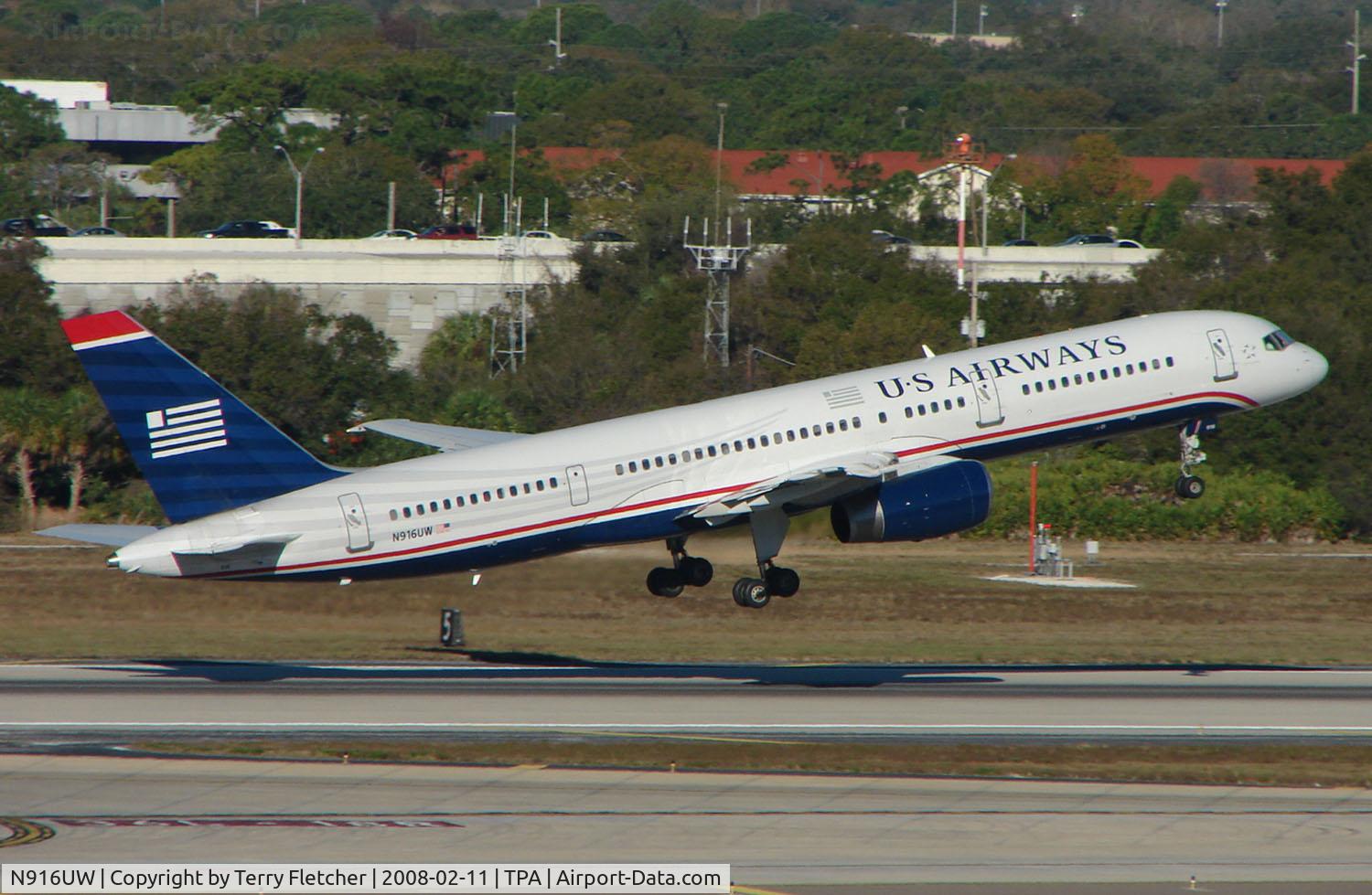 N916UW, 1982 Boeing 757-225 C/N 22192, US Airways B757 lifts off at Tampa