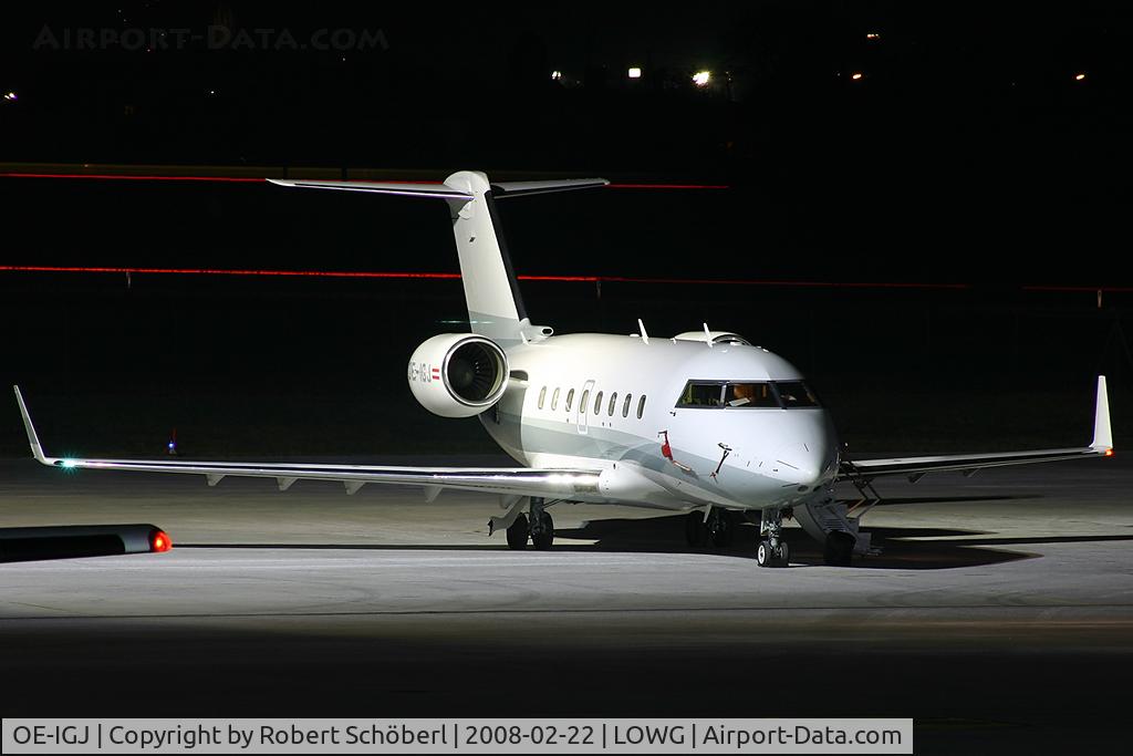 OE-IGJ, 2004 Bombardier Challenger 604 (CL-600-2B16) C/N 5598, Nightstop in LOWG