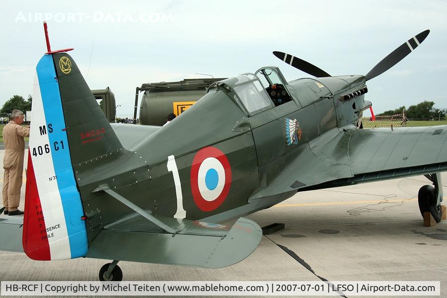 HB-RCF, 1942 Morane-Saulnier D-3801 (MS-412) C/N 194, Morane-Saulnier D-3801 wearing the colors from Escadrille La Fayette at the Nancy-Ochey Air Show 2007