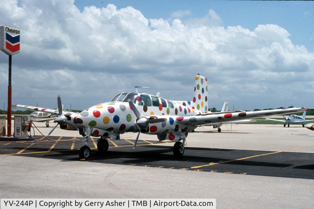 YV-244P, 1962 Beech 50 Twin Bonanza C/N JH-150, Spotted while 'airport bumming' around south Florida during the summer of '80