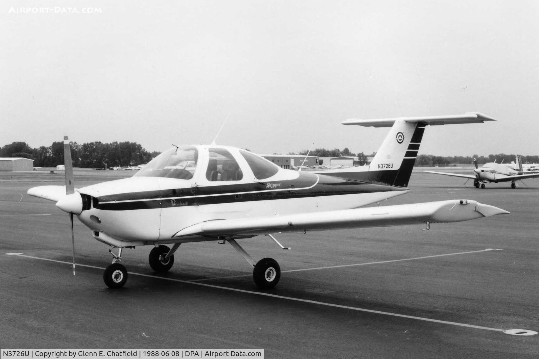 N3726U, 1980 Beech 77 Skipper C/N WA-124, Photo taken for aircraft recognition training.