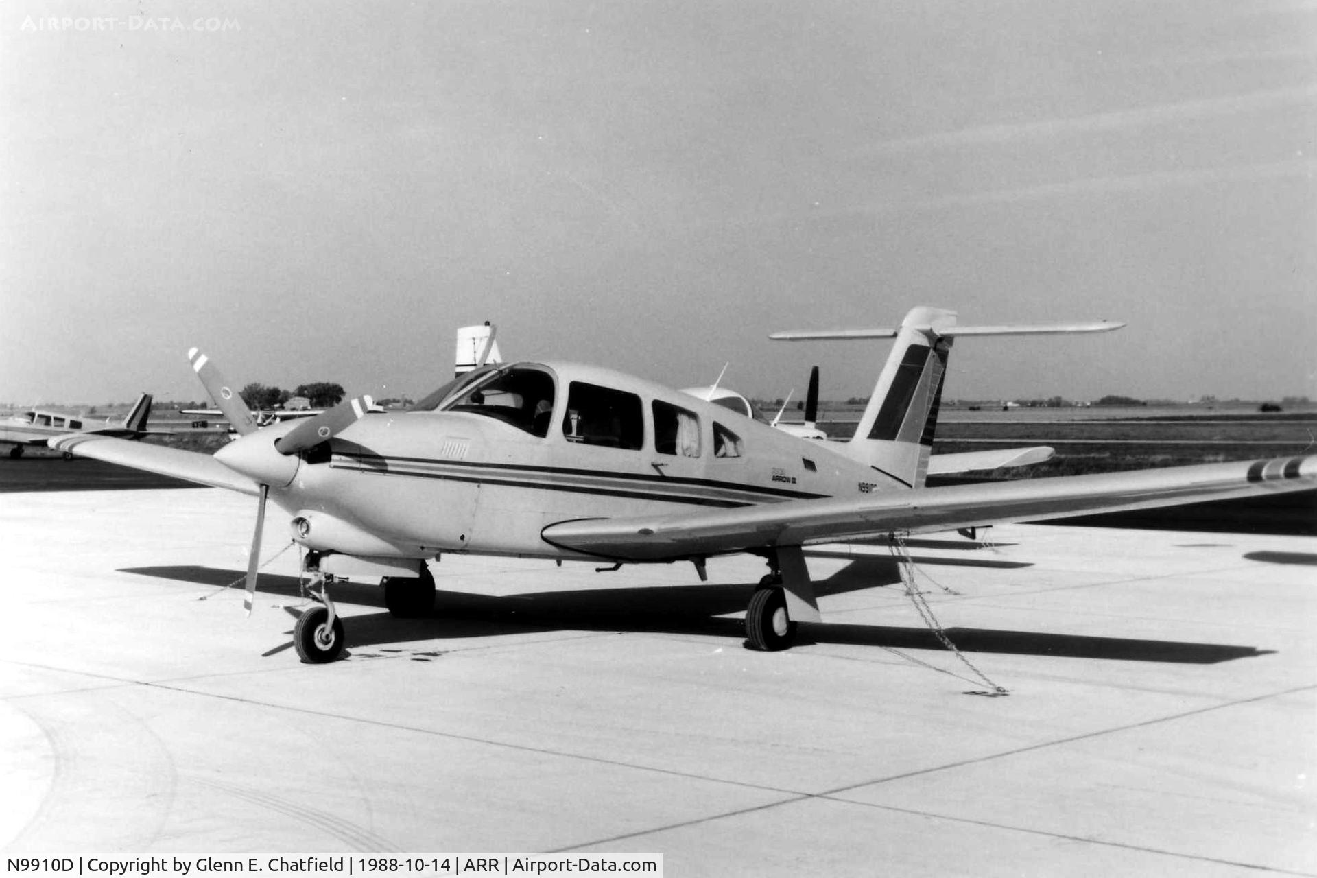 N9910D, Piper PA-28RT-201T Turbo Arrow IV C/N 28R-8031127, Photo taken for aircraft recognition training.  Ex-N1990D, Piper Arrow