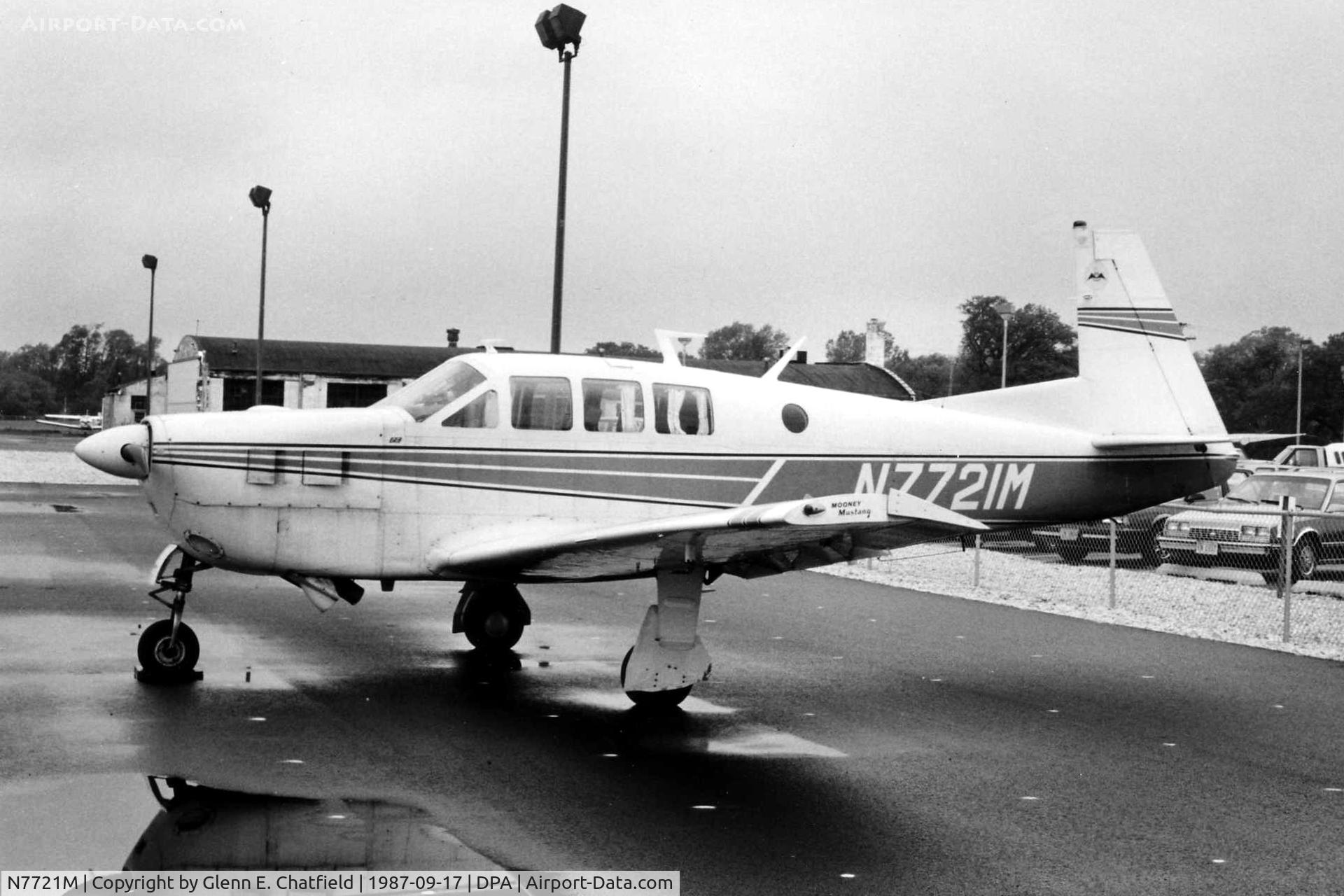 N7721M, 1968 Mooney M22 Mustang C/N 680012, Photo taken for aircraft recognition training.