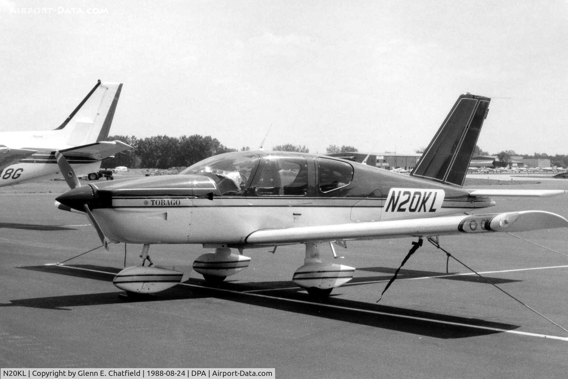 N20KL, 1986 Socata TB-10 Tobago C/N 669, Photo taken for aircraft recognition training.