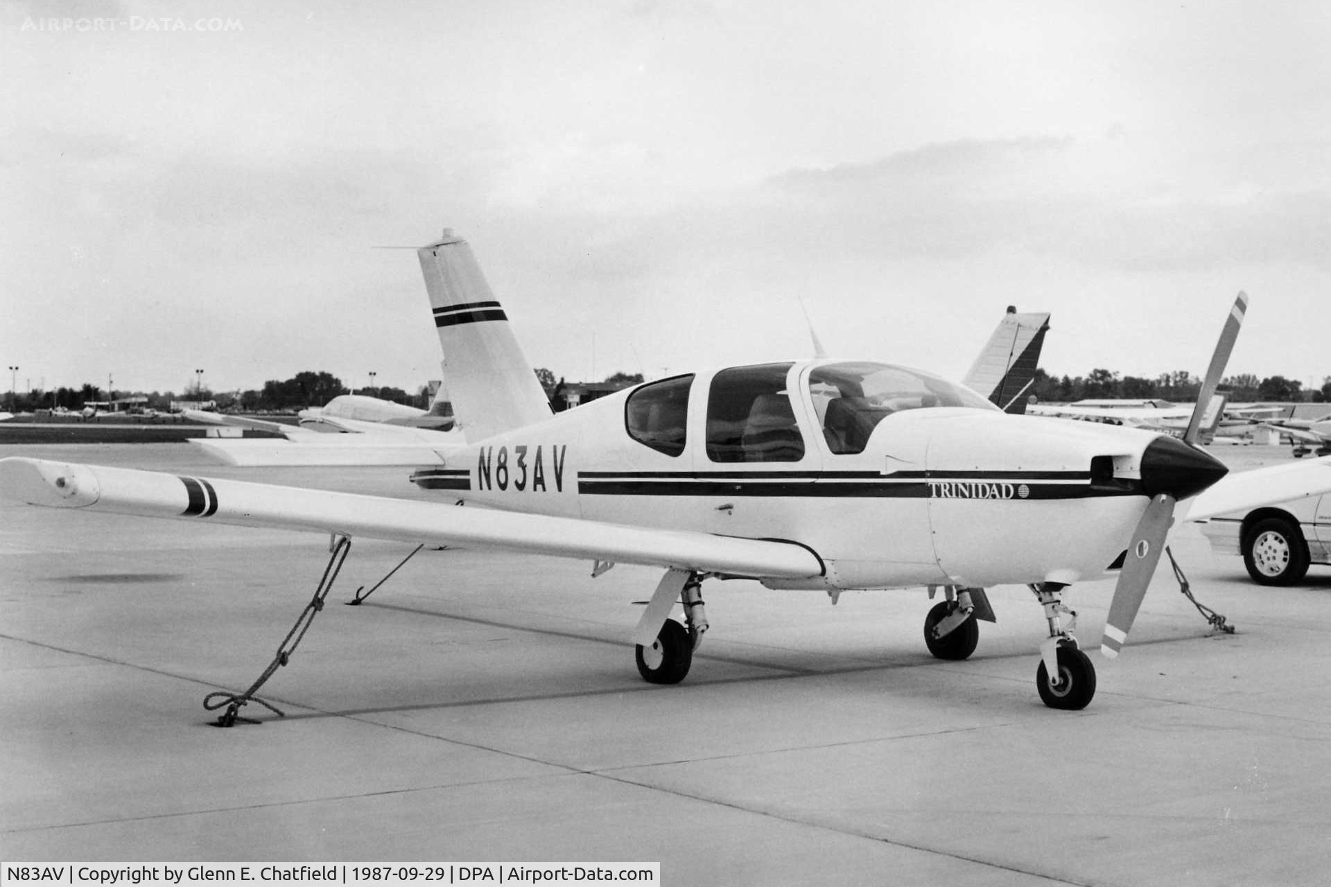 N83AV, 1984 Socata TB-20 Trinidad C/N 468, Photo taken for aircraft recognition training.