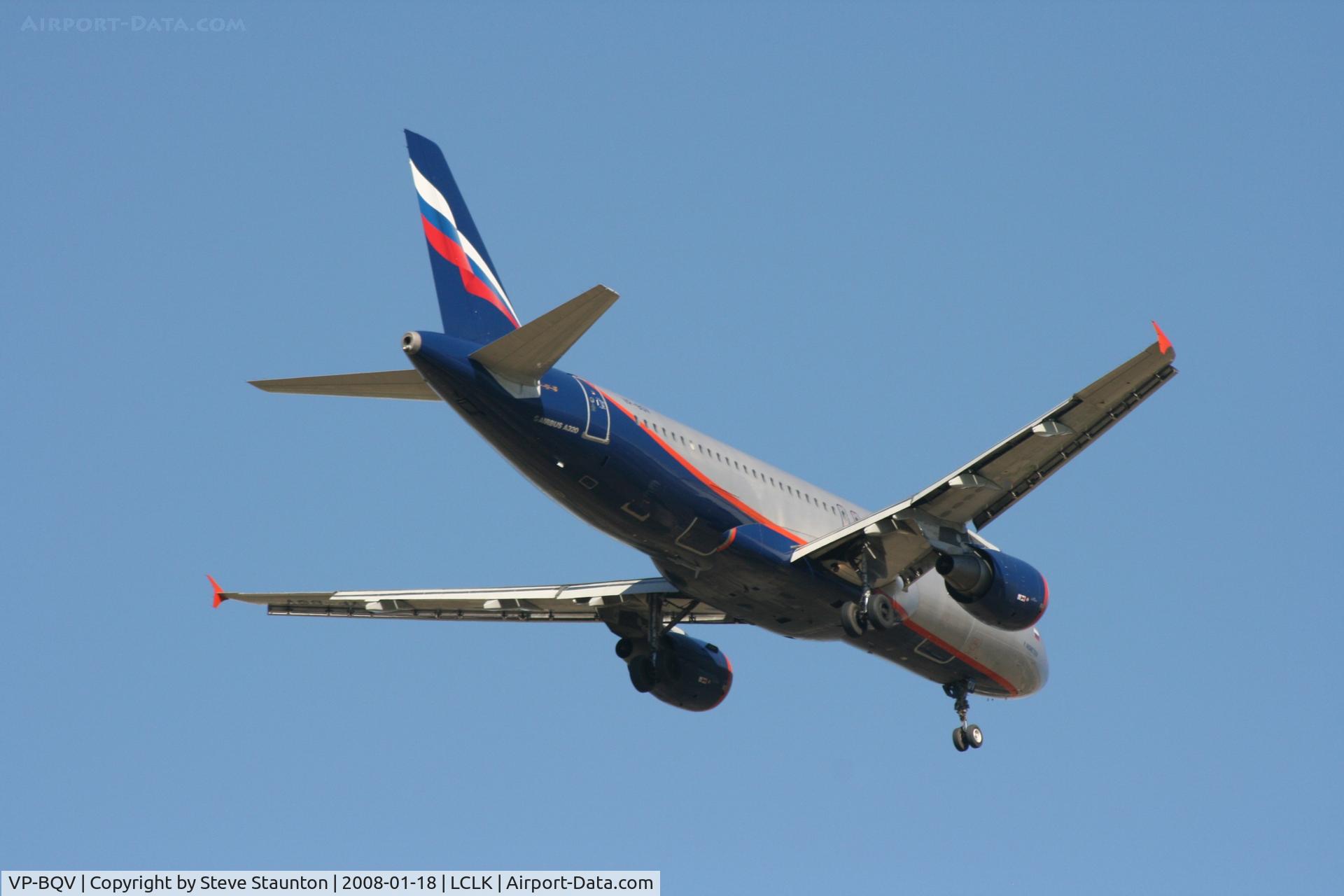VP-BQV, 2006 Airbus A320-214 C/N 2920, Taken in the Larnaca area 18th January 2008
