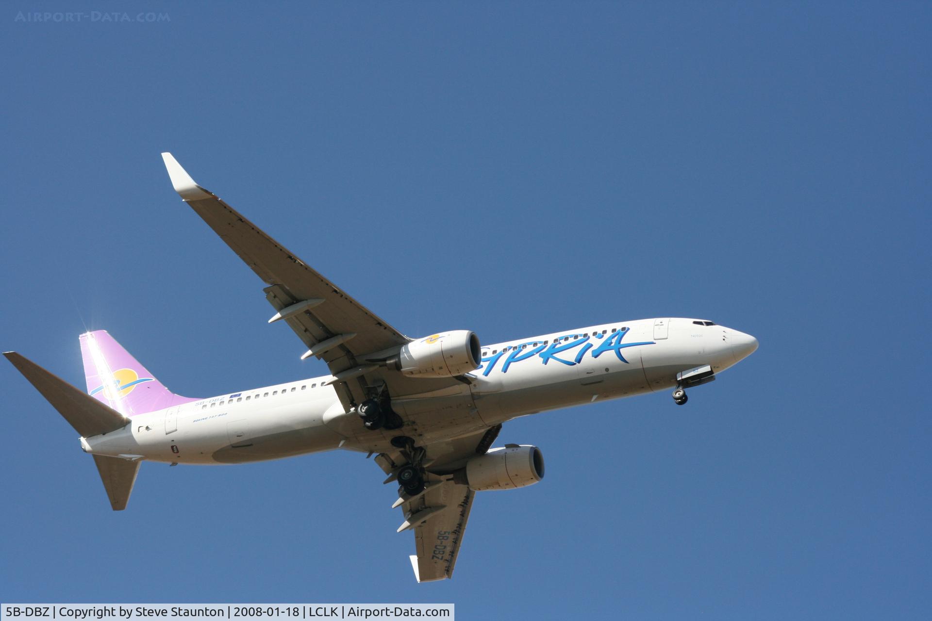 5B-DBZ, 2006 Boeing 737-8BK C/N 33030, Taken in the Larnaca area 18th January 2008