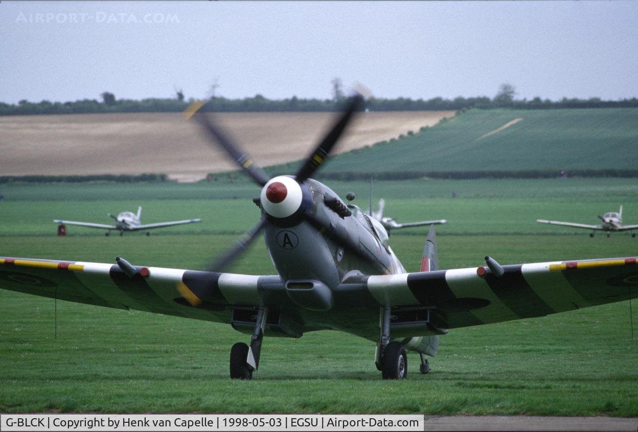 G-BLCK, 1944 Supermarine 361 Spitfire LF.IXc C/N CBAF.171363, Spitfire Mk.IX warming up at Duxford, UK.