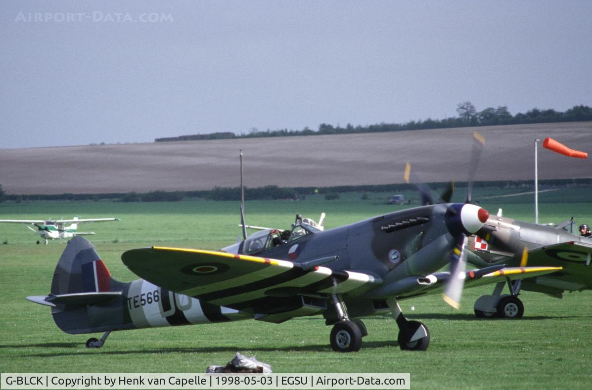 G-BLCK, 1944 Supermarine 361 Spitfire LF.IXc C/N CBAF.171363, Spitfire Mk.IX taxying at Duxford, UK.