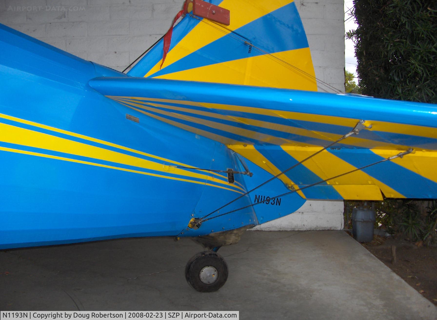 N1193N, 1941 Boeing E75 C/N 75-1218, 1941 Boeing Stearman E75, P&W R-985 450 Hp upgrade from original Lycoming R-680-17, tail data
