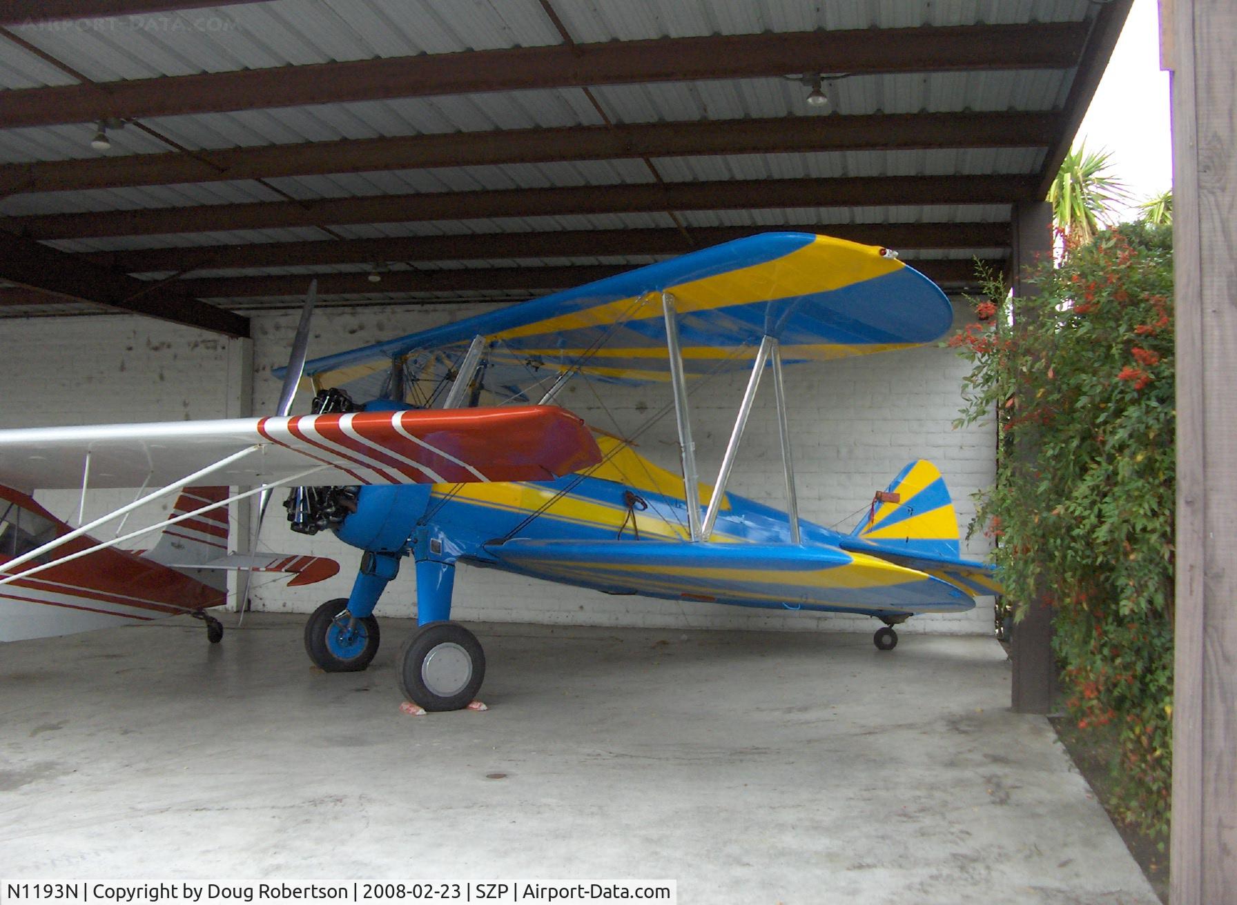 N1193N, 1941 Boeing E75 C/N 75-1218, 1941 Boeing Stearman E75, P&W R-985 450 Hp upgrade from original Lycoming R-680-17