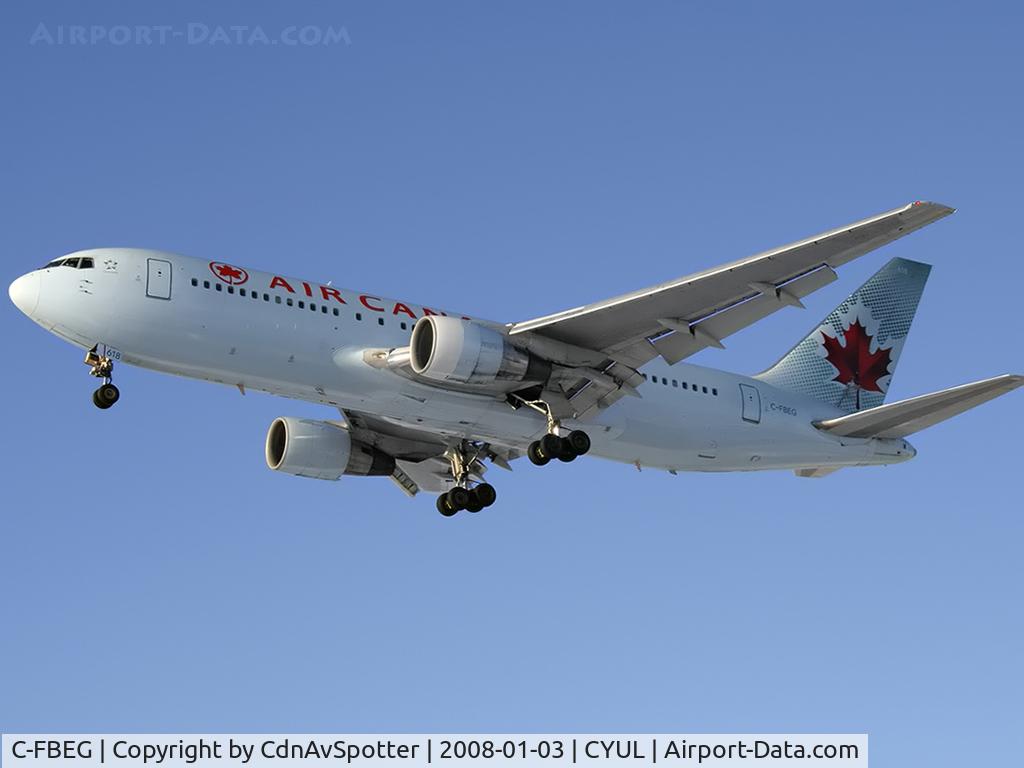C-FBEG, 1989 Boeing 767-233/ER C/N 24324, On short final for runway 24R